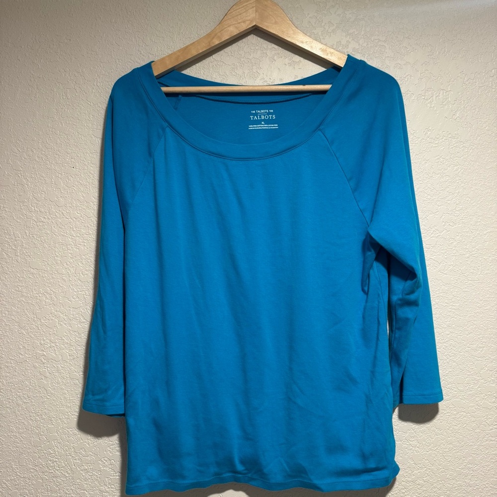 Talbots Women's Vibrant Blue 3/4 Sleeve Tee